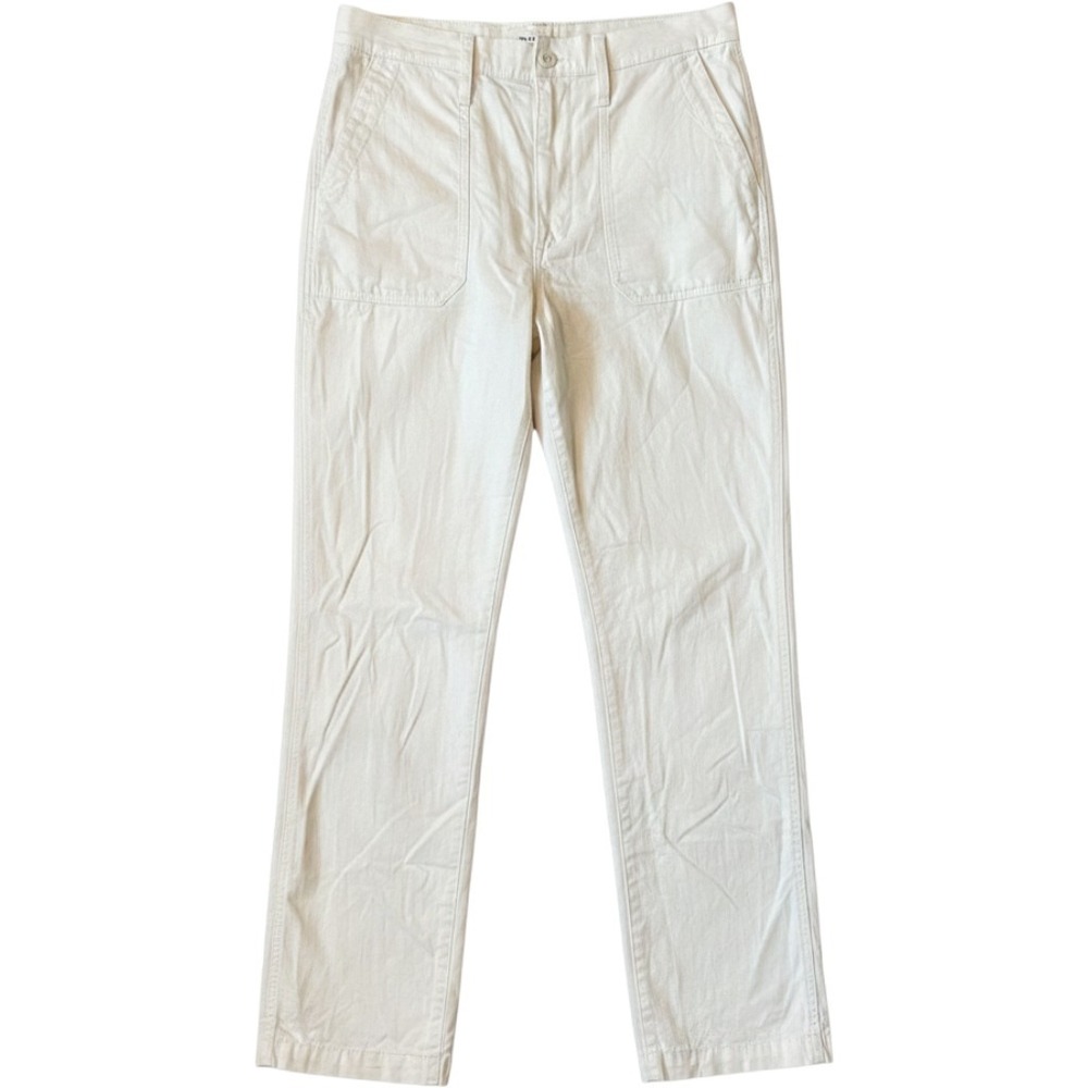Madewell Utility Pants T28 White Herringbone Patch Pocket Tall Workwear Minimal